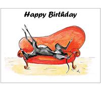 Birthday Card Roaching Greyhound Whippet Lurcher Italian Dog Gift