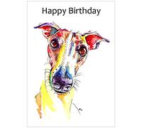 Birthday Card Roaching Greyhound Whippet Lurcher Italian Dog Gift