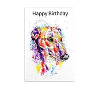 Birthday Card Roaching Greyhound Whippet Lurcher Italian Dog Gift