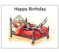 Birthday Card Roaching Greyhound Whippet Lurcher Italian Dog Gift