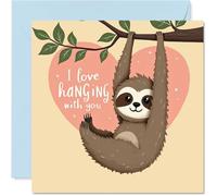 Birthday Card - Sloth Hanging Around - Happy Birthday Card for from Colleague Friends, 145mm Bday Greeting Cards