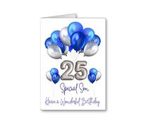 Birthday card son Happy 25th 25 Balloons age (envelope Included)