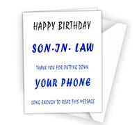 Birthday Card Son in Law Funny Happy Rude Joke for Child Boy Son Phone 263