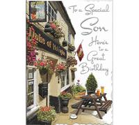 Birthday Card - Son - Traditional Pub Scene