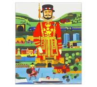 Birthday Card - Vintage Britain Sightseeing 1960s Train Travel Theme