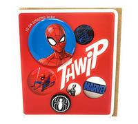 Birthday Card with Badges Spiderman MARVEL 'THWIP' 25500764 Hallmark Medium