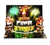 Birthday Cards, Cool Cat Musical & Light & Blowable Candle Funny 3D Pop up Happy Birthday Card - Perfect Gifts for Men Dad Husband Brother Son Boys