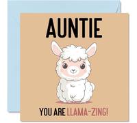 Birthday Cards for Auntie - Llama-Zing - Funny Happy Birthday Card for Aunty from Nephew Niece, Aunt Gifts, 145mm Joke Greeting Cards Women Her