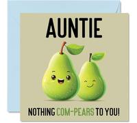 Birthday Cards for Auntie - Nothing Com-Pears - Funny Happy Birthday Card for Aunty from Nephew Niece, Aunt Gifts, 145mm Joke Greeting Cards Women Her