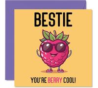 Birthday Cards for Bestie - Berry Cool - Funny Happy Birthday Card for Best Friend from Friends, Bestfriend Gifts, 145mm Joke Greeting Cards Women Men