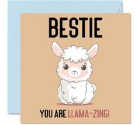 Birthday Cards for Bestie - Llama-Zing - Funny Happy Birthday Card for Best Friend from Friends, Bestfriend Gifts, 145mm Joke Greeting Cards Women Men