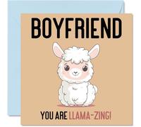 Birthday Cards for Boyfriend - Llama-Zing - Funny Happy Birthday Card for Boyfriend from Girlfriend, Partner Gifts, 145mm Joke Greeting Cards Men Him
