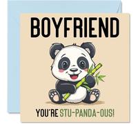 Birthday Cards for Boyfriend - Stu-Panda-ous - Funny Happy Birthday Card for Boyfriend from Girlfriend, Partner Gifts, 145mm Joke Greeting Cards Men Him