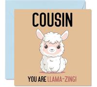 Birthday Cards for Cousin - Llama-Zing - Funny Happy Birthday Card for Cousin from Family Relative, 145mm Joke Greeting Cards Women Men