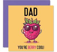 Fathers Day Cards for Dad - Berry Cool - Funny Happy Birthday Card for Dad from Son Daughter, Father's Day Card Father, 145mm Joke Greeting Cards Men Him