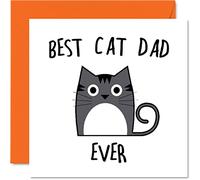 Birthday Cards for Dad from the Cat - Best Cat Dad Ever - Birthday Card from for Dad, Funny Gifts, 145mm Joke Happy Father's Day Greeting Cards Gift Daddy Papa