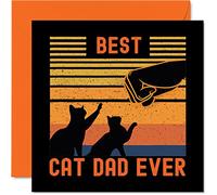 Birthday Cards for Dad from the Cat - Best Cat Dad Ever - Birthday Card from for Dad, Funny Gifts, 145mm Joke Happy Father's Day Greeting Cards Gift Daddy Papa