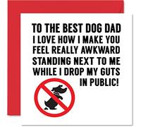 Birthday Cards for Dad from the Dog - Awkward - Birthday Card from Dog for Dad, Funny Gifts, 145mm Joke Happy Father's Day Greeting Cards Gift Daddy Papa