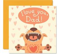Fathers Day Cards for Dad from the Dog - I Love You Dad - Happy Birthday Card from the Dog, Father Gifts, 145mm Father's Day Pet Greeting Cards Gift Daddy Papa