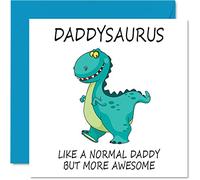 Birthday Cards for Daddy - Daddysaurus - Daddy Father's Day Card from Daughter Son, Happy Birthday Daddy, Cute Dad Dinosaur Card, 145mm Seasonal Dad Papa Funny Greeting Cards