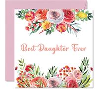 Birthday Cards for Daughter - Best Daughter Ever - Beautful Happy Birthday Card from Mum Dad Parents, 145mm Greeting Cards Your