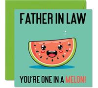 Fathers Day Cards for Father in Law In A Melon - Funny Happy Birthday Card for Father-in-Law from Son Daughter Law, Birthday Card Dad Law, 145mm Joke Greeting Cards Men Him