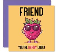 Birthday Cards for Friend - Berry Cool - Funny Happy Birthday Card for Friends from Best Friend, Friend Gifts, 145mm Joke Greeting Cards Women Men