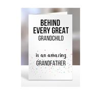 Birthday cards for Grandchild from Grandfather, Gifts for Him, Her, Men, Women, Presents for Christmas, Behind Every Great An Amazing, Cute, A5-255a_268