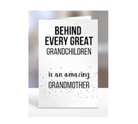 Birthday cards for Grandchildren from Grandmother, Gifts for Him, Her, Men, Women, Presents for Christmas, Behind Every Great An Amazing, Cute, A5-255a_286