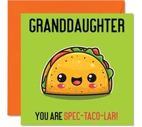 Birthday Cards for Granddaughter - Spec-Taco-lar - Funny Happy Birthday Card for Granddaughter from Grandparents, 145mm Joke Bday Greeting Cards Women Her