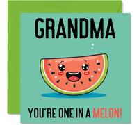 Birthday Cards for Grandma In A Melon - Funny Happy Birthday Card for Grandma from Grandson Granddaughter, Gran Gifts, 145mm Joke Greeting Cards Women Her