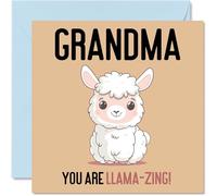 Birthday Cards for Grandma - Llama-Zing - Funny Happy Birthday Card for Grandma from Grandson Granddaughter, Gran Gifts, 145mm Joke Greeting Cards Women Her