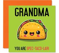 Birthday Cards for Grandma - Spec-Taco-lar - Funny Happy Birthday Card for Grandma from Grandson Granddaughter, Gran Gifts, 145mm Joke Greeting Cards Women Her
