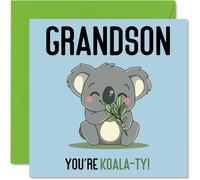 Birthday Cards for Grandson - Koala-Ty - Funny Happy Birthday Card for Grandson from Grandparents, 145mm Joke Greeting Cards Men Him