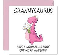 Mothers Day Cards for Granny - Grannysaurus - Granny Mothers Day Card from Granddaughter Grandson, Happy Birthday Granny, Gran Dinosaur Card, 145mm Seasonal Funny Greeting Cards