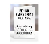 Birthday cards for Great Nana from Great Grandchildren, Gifts for Him, Her, Men, Women, Presents for Christmas, Behind Every Great An Amazing, Cute, A5-255b_136