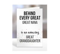 Birthday cards for Great Nana from Great Granddaughter, Gifts for Him, Her, Men, Women, Presents for Christmas, Behind Every Great An Amazing, Cute, A5-255b_137