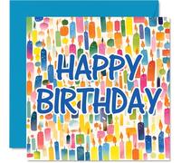 Birthday Cards for Her or Him, Lit Candle Shapes Painting