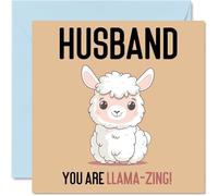 Birthday Cards for Husband - Llama-Zing - Funny Happy Birthday Card for Husband from Wife, Hubby Gifts, 145mm Joke Greeting Cards Men Him
