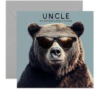 Birthday Cards for Men - Hilarious Bear Birthday Card for Uncle - 'Effortlessly Cool' Bear in Sunglasses Greeting Card for Him - Gifts for Men - Birthday Cards for Male Family Member