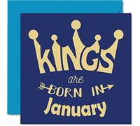 Birthday Cards for Men Him, Kings Are Born In January