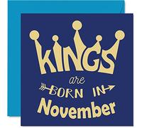 Birthday Cards for Men Him, Kings Are Born In November