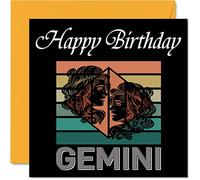 Birthday Cards for Men Women - Star Sign Zodiac Gemini - Fun Birthday Card for Mum Dad Brother Sister Son Daughter Nan Grandad, 145mm Greeting Cards, Joke Humour Bday Cards