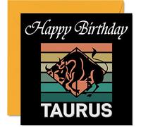 Birthday Cards for Men Women - Star Sign Zodiac Taurus - Fun Birthday Card for Mum Dad Brother Sister Son Daughter Nan Grandad, 145mm Greeting Cards, Joke Humour Bday Cards