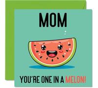 Birthday Cards for Mom In A Melon - Funny Happy Birthday Card for Mom from Son Daughter, Mother's Day Card Mother, 145mm Joke Greeting Cards Women Her