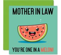 Birthday Cards for Mother in Law In A Melon - Funny Happy Birthday Card for Mother-in-Law from Son Daughter Law, Mothers Day Card Mum Law, 145mm Joke Greeting Cards Women