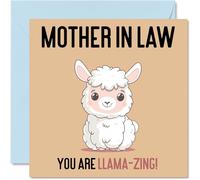 Birthday Cards for Mother in Law - Llama-Zing - Funny Happy Birthday Card for Mother-in-Law from Son Daughter in Law, Mothers Day Card Mum Law, 145mm Joke Greeting Cards Women Her