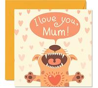 Mothers Day Cards for Mum from the Dog - I Love You Mum - Happy Birthday Card from the Dog, Mother Gifts, 145mm Mother's Day Pet Greeting Cards Gift Mummy Mom Mama