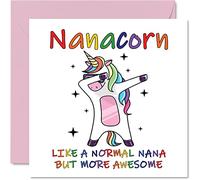 Mothers Day Cards for Nana - Nanacorn - Nana Mothers Day Card from Granddaughter Grandson, Happy Birthday Nana, Nan Unicorn Card, 145mm Seasonal Nannie Nanna Funny Greeting Cards