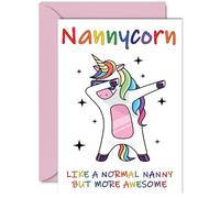 Birthday Cards for Nanny - Nannycorn - Nanny Mothers Day Card from Grandson Granddaughter, Happy Birthday Nanny, Nan Unicorn Card, A5 Seasonal Nannie Nanna Funny Greeting Cards
